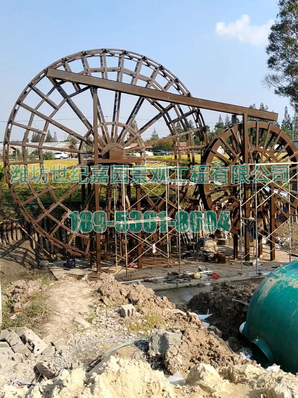 寧波鎮(zhèn)海直徑7米4米景觀子母水車