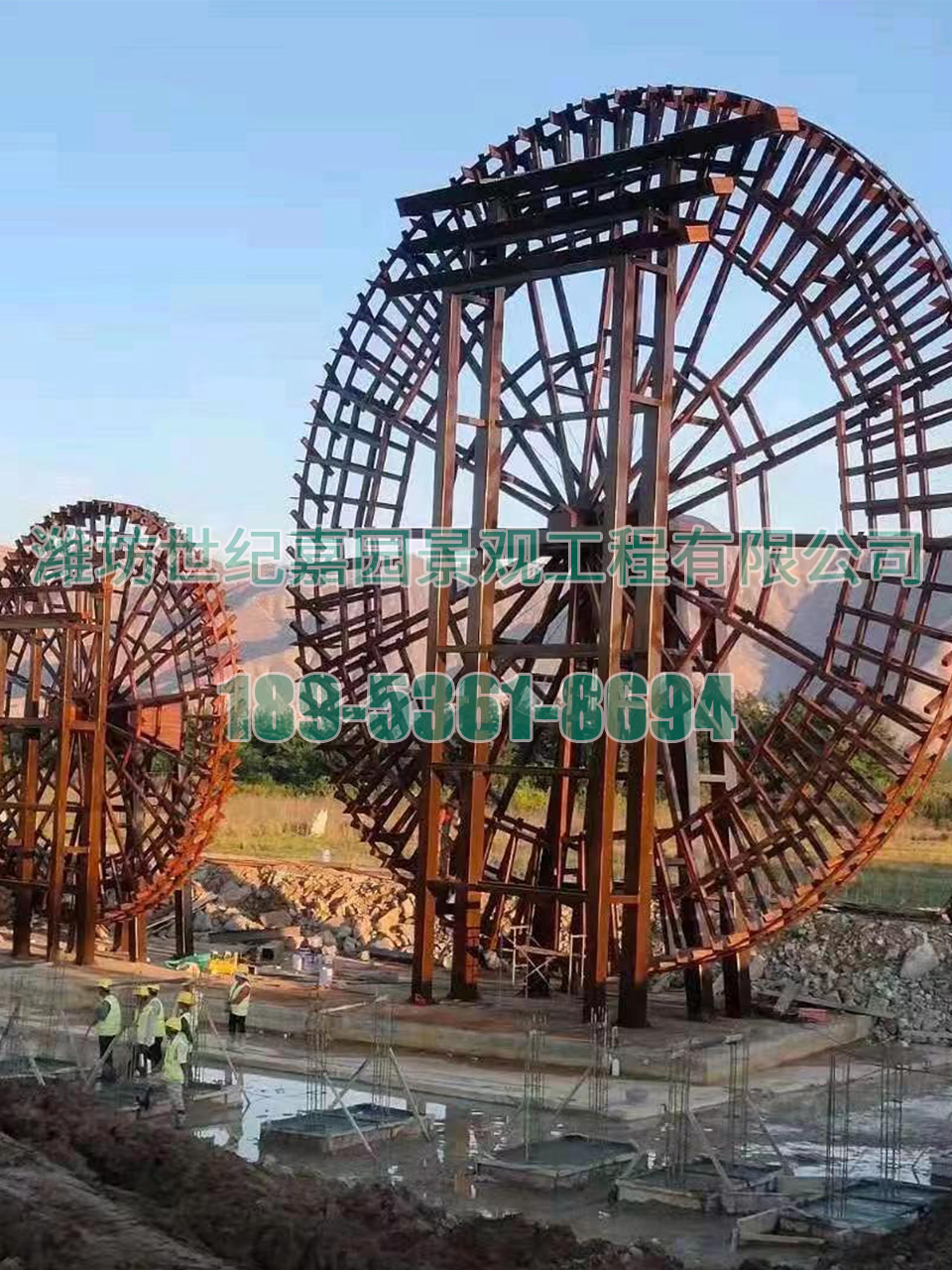 甘肅白銀直徑18米10電動景觀子母水車